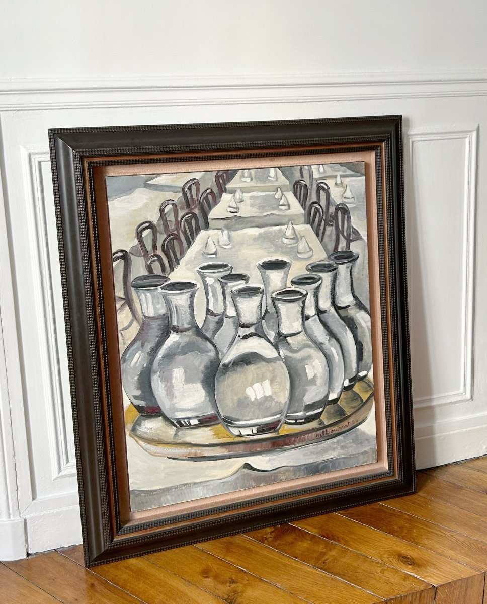 Marie-thérèse Bourrat (born In 1938), Brasserie Georges In Lyon, 1994, Oil On Canvas