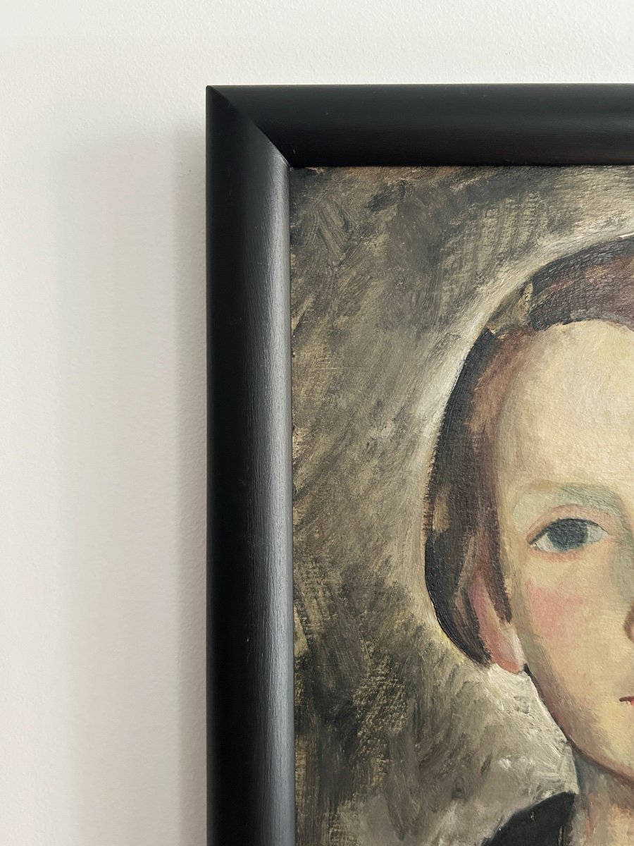 Mercédès LEGRAND (1893-1945), Portrait de jeune femme, circa 1935, huile sur panneau-photo-2