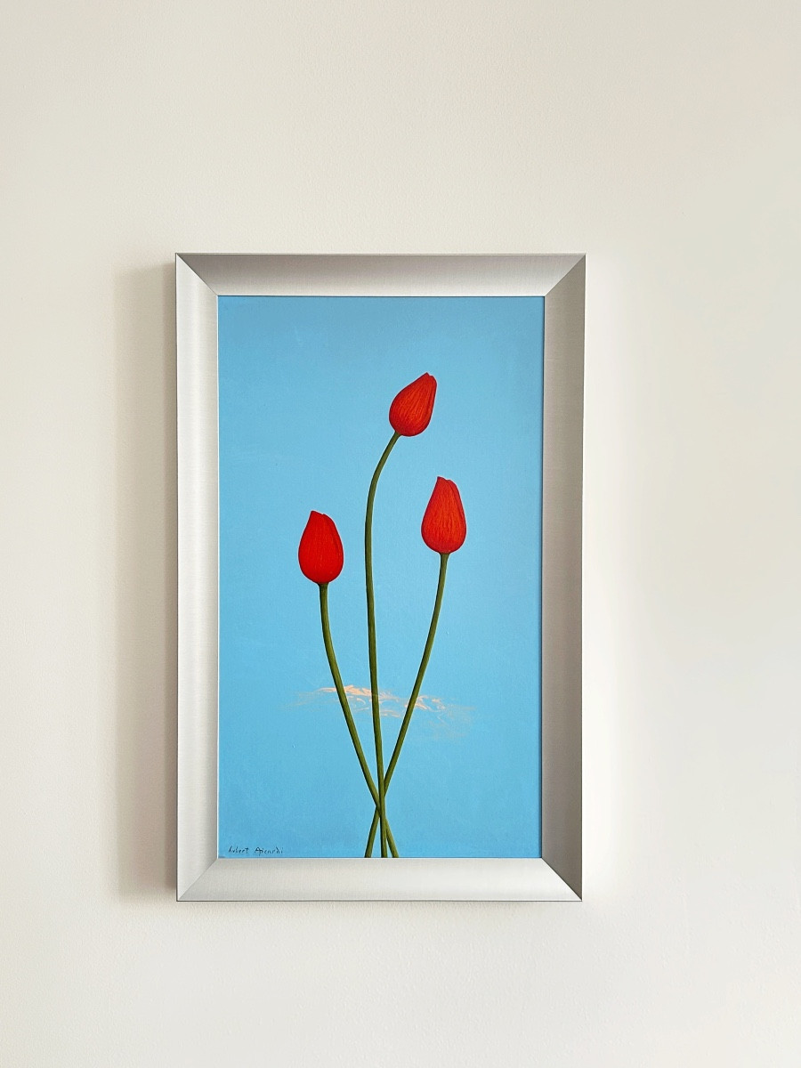Hubert Aicardi (1922-1991), Red Tulips, Circa 1960, Oil On Panel