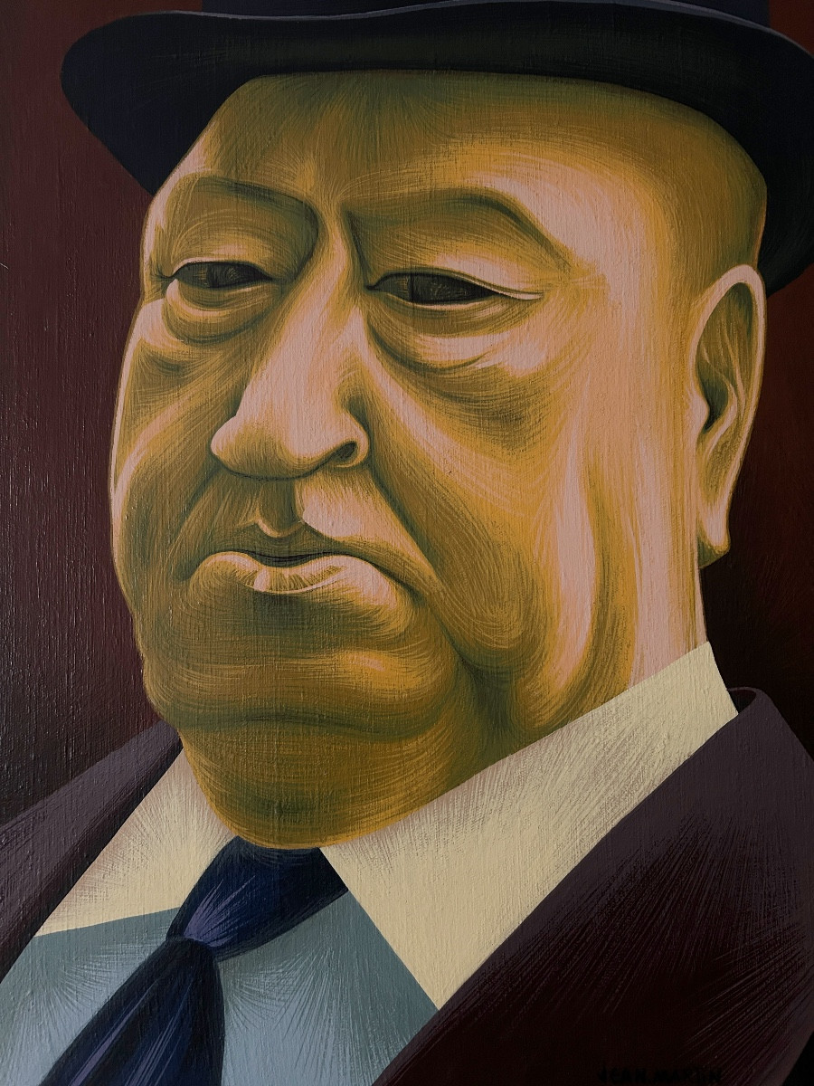 Jean Martin (1911-1996), The Man In The Bowler Hat, Alfred Hitchcock, 1982, Oil On Canvas-photo-2