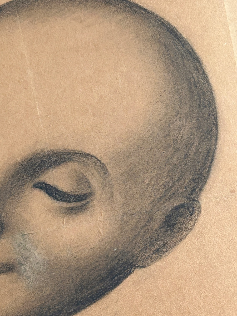 Henri Poey (1910-1998), Mask, Circa 1930, Charcoal On Paper-photo-3