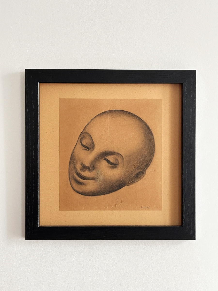Henri Poey (1910-1998), Mask, Circa 1930, Charcoal On Paper