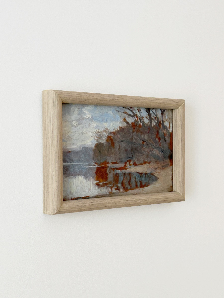 Alfred Bergier (1881-1971), Landscape With A Pond, Oil On Panel-photo-4