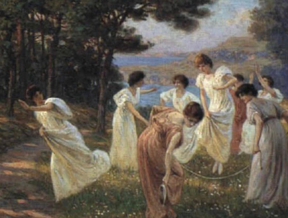 Leopold Kowalsky (1856-1931), Étude préparatoire au tableau "Jeux d'été" 1900-photo-2