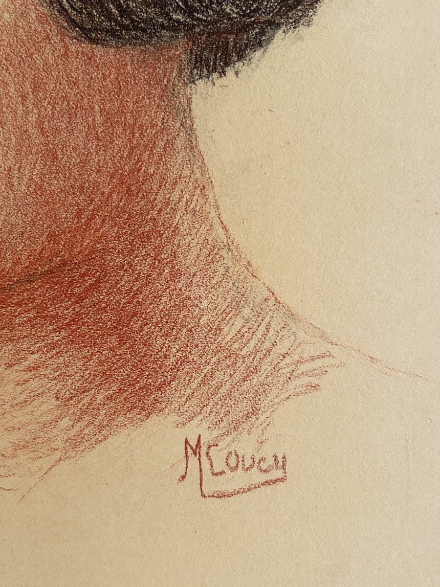 Marcel COUCY (1885-1957), Portrait de femme, dessin-photo-2