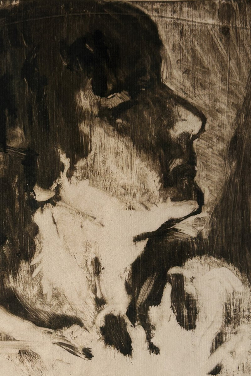 Pierre Combet-Descombes (1885-1966), Portrait de femme androgyne, 1919, monotype-photo-1