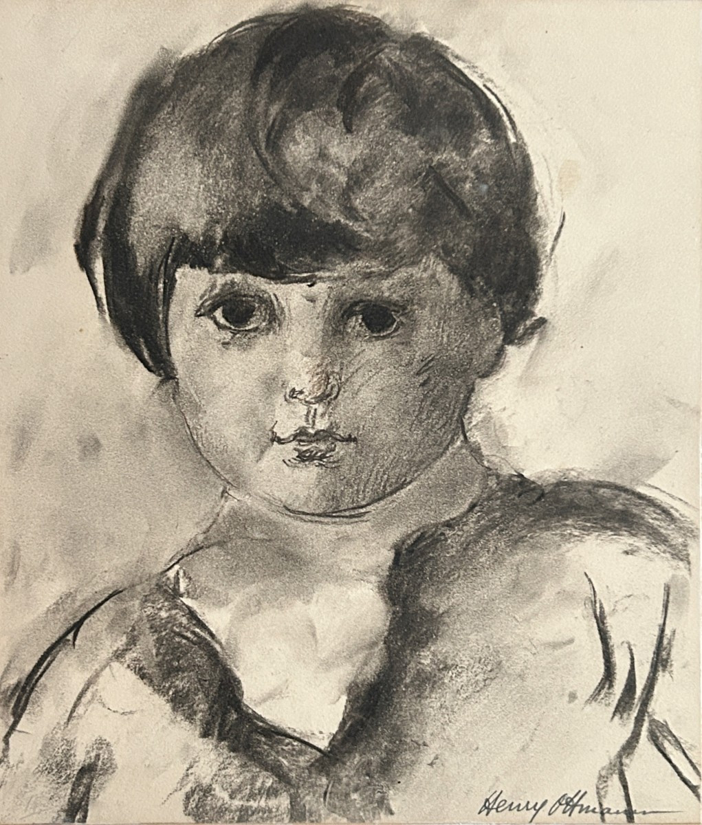 Henry Ottmann (1877-1927), Baby, Charcoal On Papier-photo-4