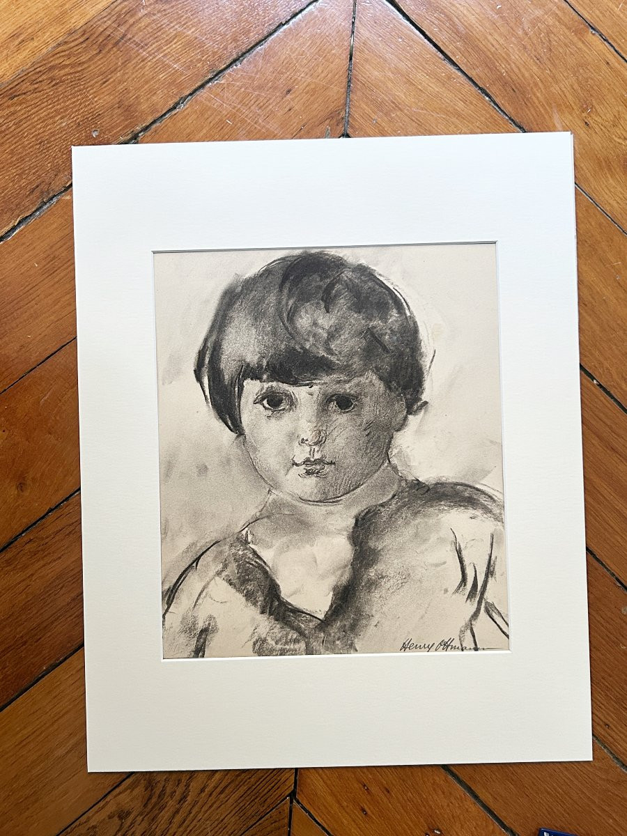 Henry Ottmann (1877-1927), Baby, Charcoal On Papier-photo-3