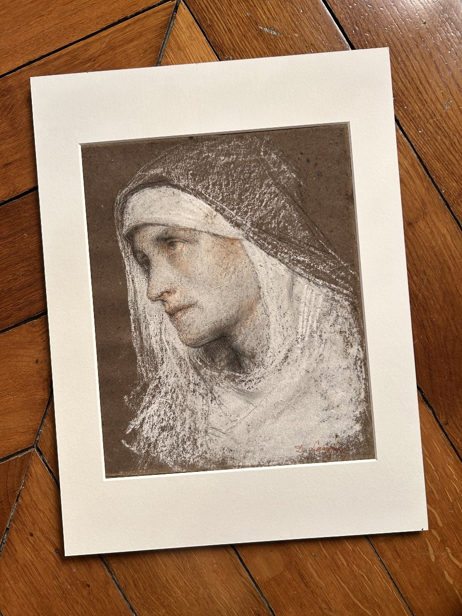 Désiré-françois Laugée (1823-1896), Woman, 1883, Three Crayons-photo-1