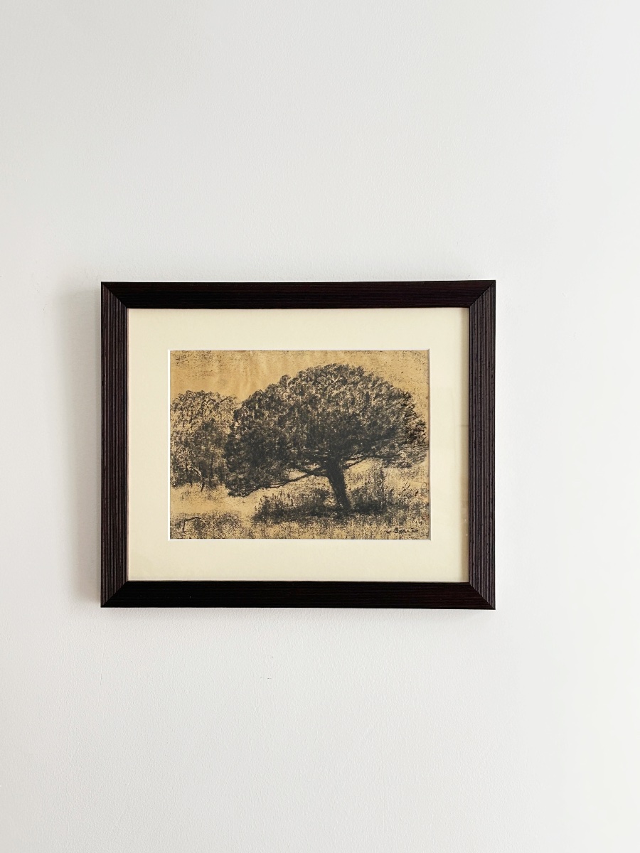 Sigismond Jeanes (1862–1952), Trees, Charcoal On Paper-photo-2