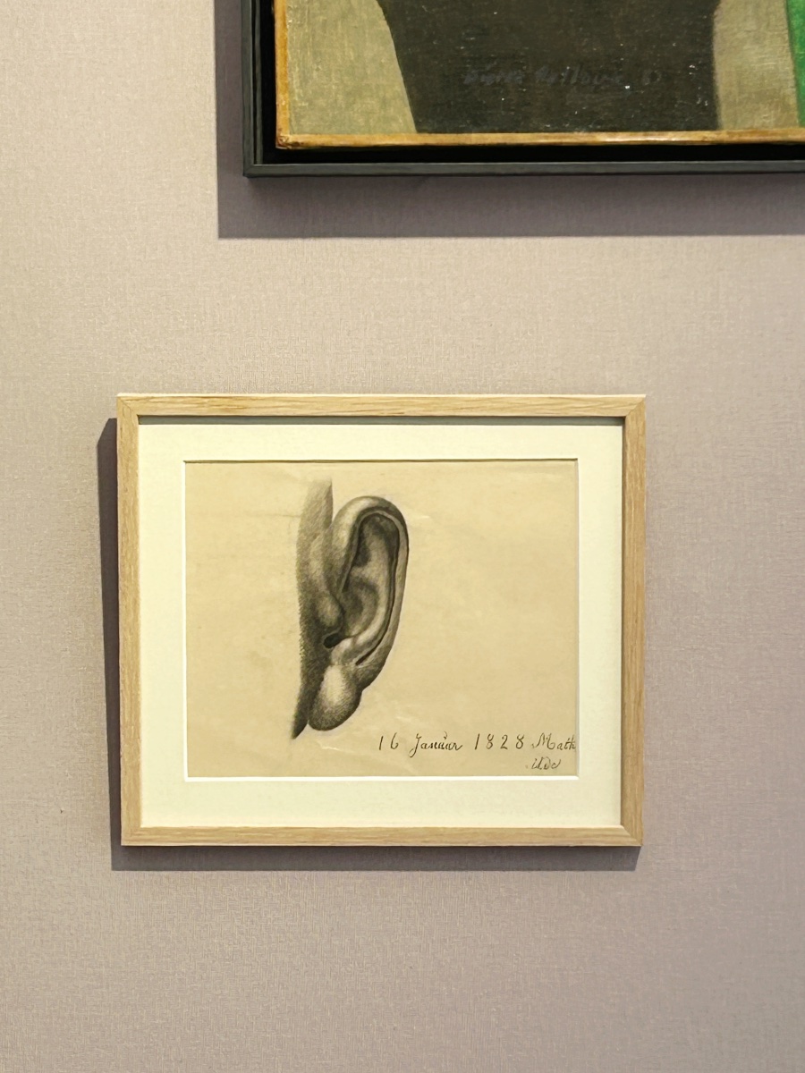 19th-century Drawing Signed Mathilde, Study Of An Ear-photo-2