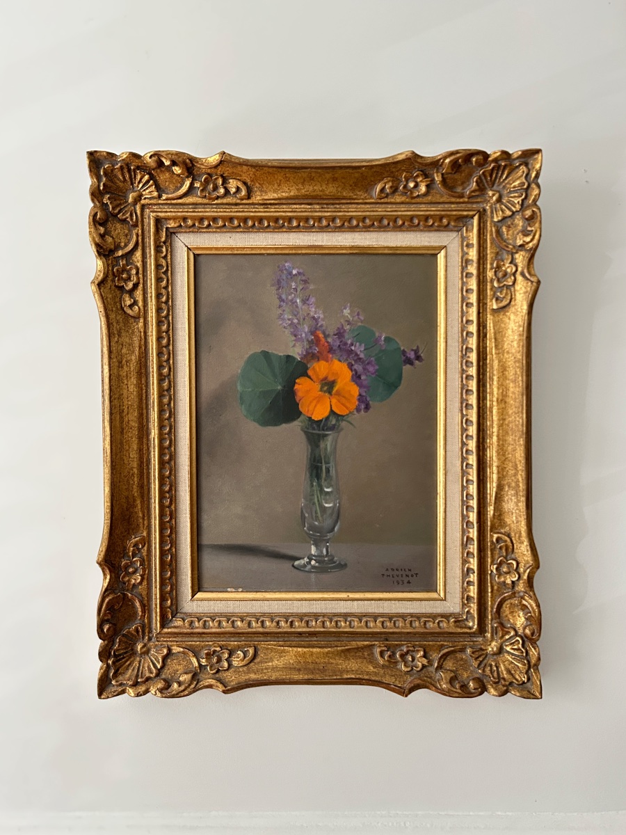 Adrien Thévenot (1898-1942), Nature morte au bouquet de fleurs, 1934, huile sur panneau-photo-2