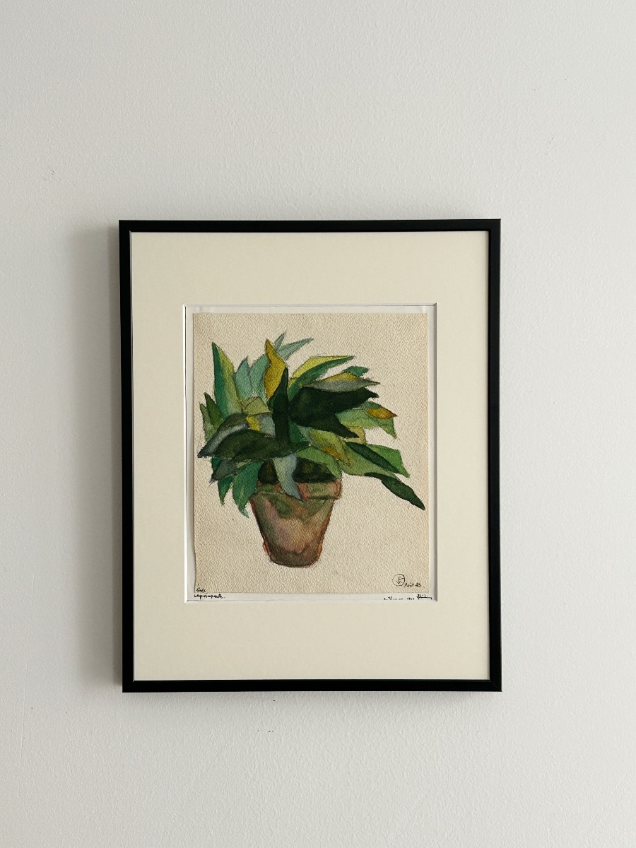 Felix Schivo (1924–2006), Green Plant, 1943, Watercolor-photo-2