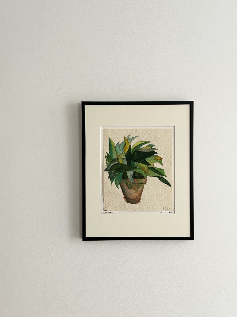 Felix Schivo (1924–2006), Green Plant, 1943, Watercolor-photo-3