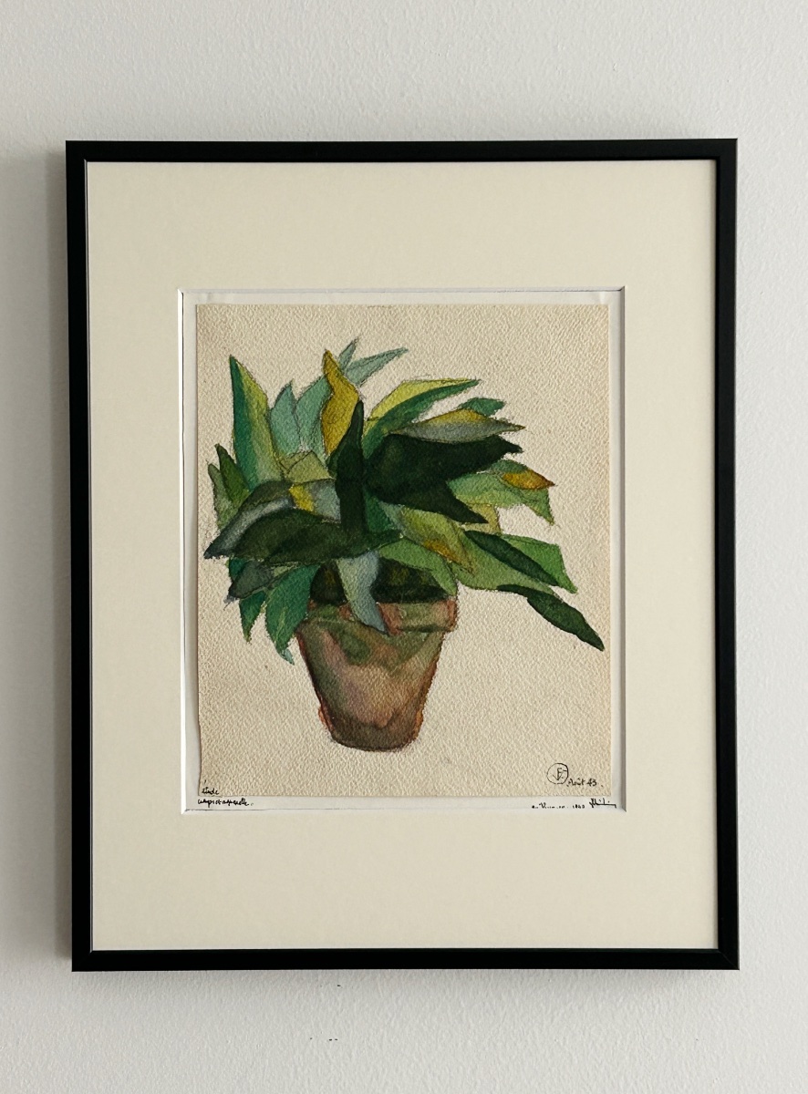 Felix Schivo (1924–2006), Green Plant, 1943, Watercolor