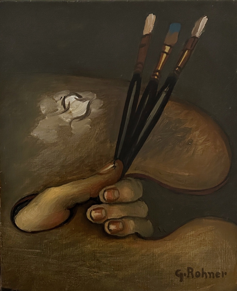 Georges Rohner (1913–2000), *la Palette*, Self-portrait, Oil On Canvas-photo-3