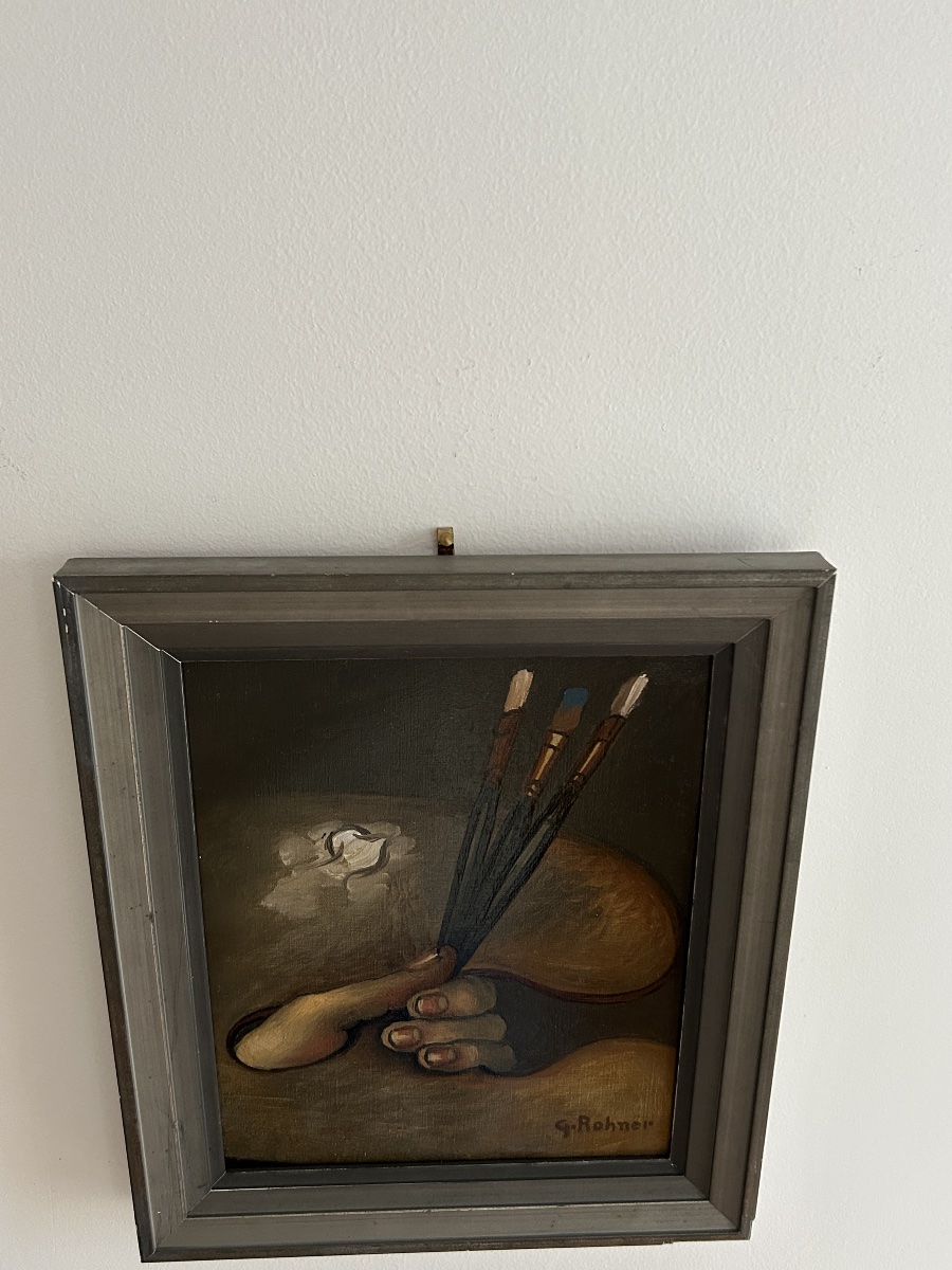 Georges Rohner (1913–2000), *la Palette*, Self-portrait, Oil On Canvas-photo-2