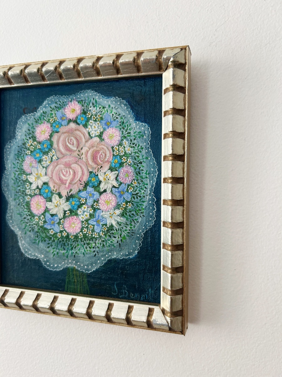 Art Naïf Jacqueline BENOIT (née en 1925), Bouquet de mariée, c. 1982-photo-1
