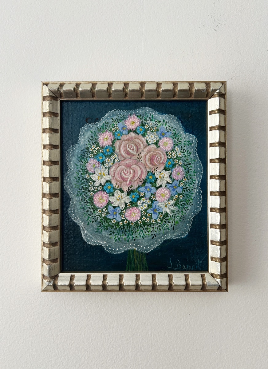 Art Naïf Jacqueline BENOIT (née en 1925), Bouquet de mariée, c. 1982