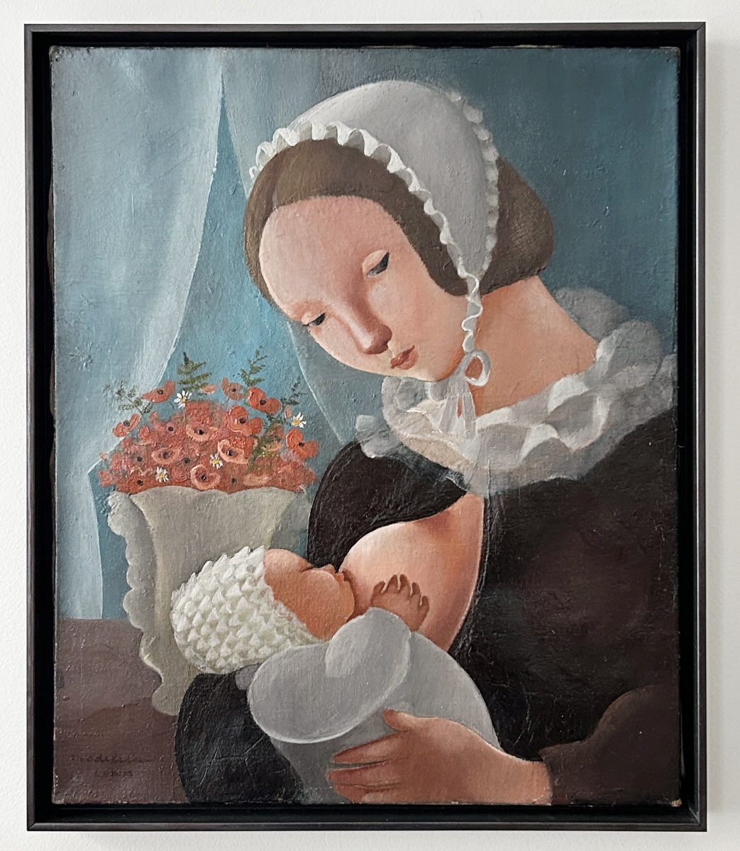 Madeleine LUKA (1894-1989), La Nourrice, 1928, huile sur toile-photo-2