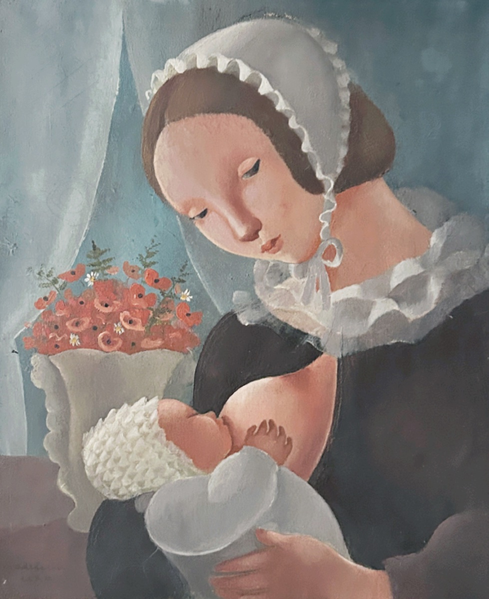 Madeleine LUKA (1894-1989), La Nourrice, 1928, huile sur toile-photo-4