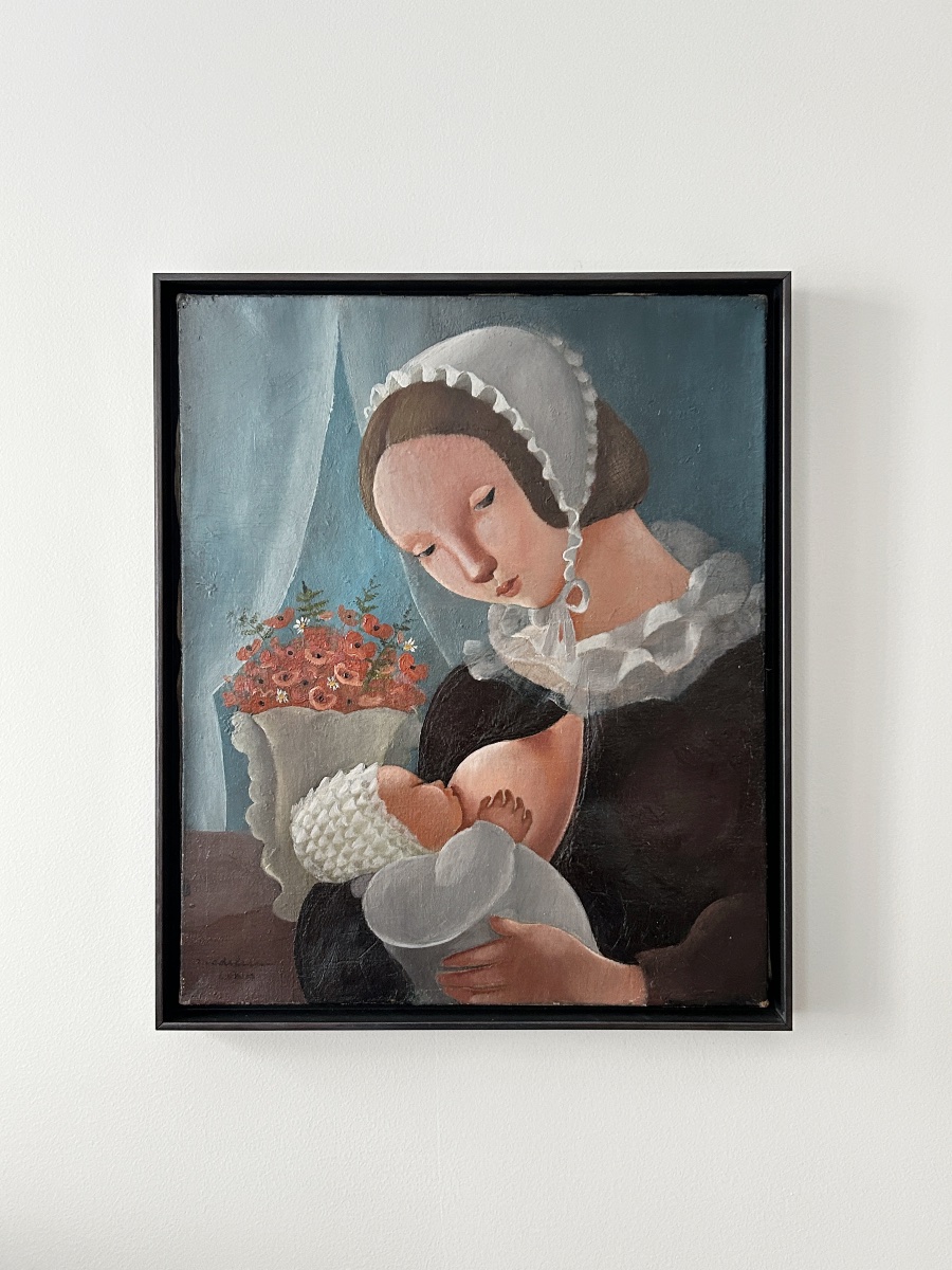 Madeleine LUKA (1894-1989), La Nourrice, 1928, huile sur toile
