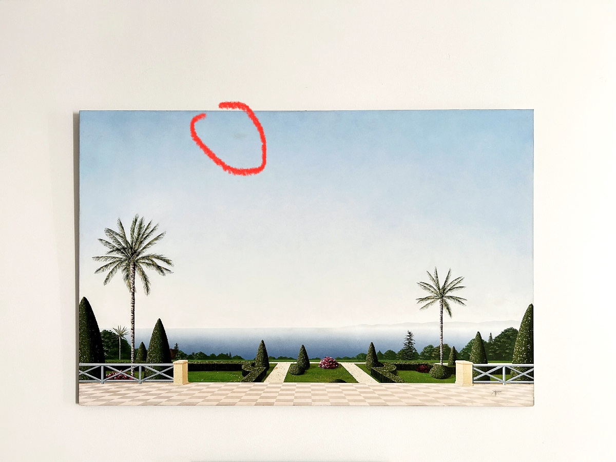 Michel Tronel (né en 1953) Paysage à la terrasse pavée, tableau-photo-3