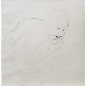 Karl Hubbuch (1891-1979), Pensive Young Woman, Circa 1920-30, Ink On Paper