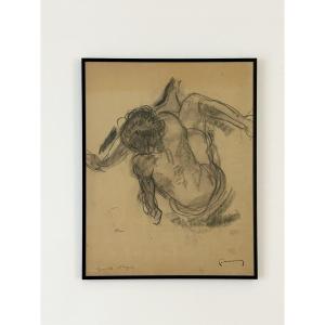 Pierre Combet-descombes (1885-1966) - Nu féminin de dos, 1928, Fusain sur papier