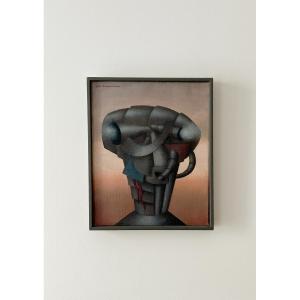 Pierre DE MARIA (1896-1984), Homme d'armes, 1968,  Huile sur toile