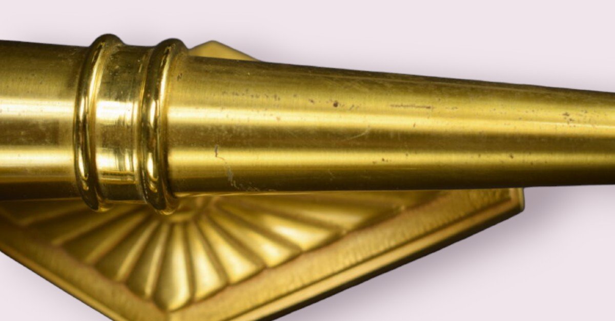 Pair Of Gilt Bronze Wall Sconces In The Form Of A Torch, Electrified-photo-1