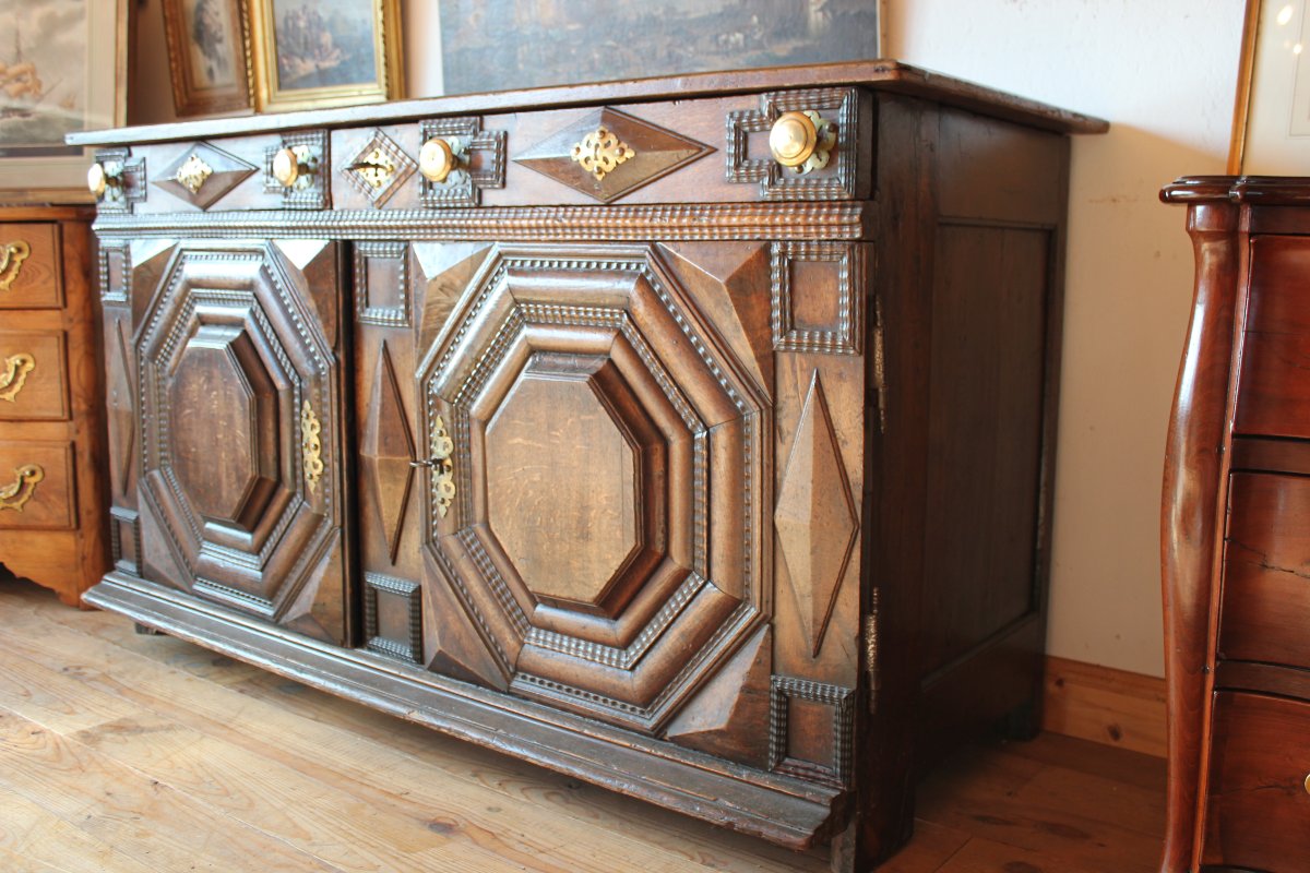 BUFFET BAS MALOUIN FIN XVII DEBUT XVIII EME EN CHENE 