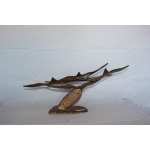 PIERRE MANOLI (1927-2001) EPREUVE D'ARTISTE REPRESENTANT L'ENVOL DES MOUETTES