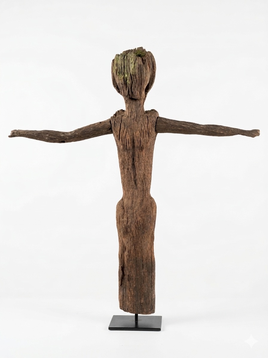 Statue en bois tribal de Borneo-photo-8