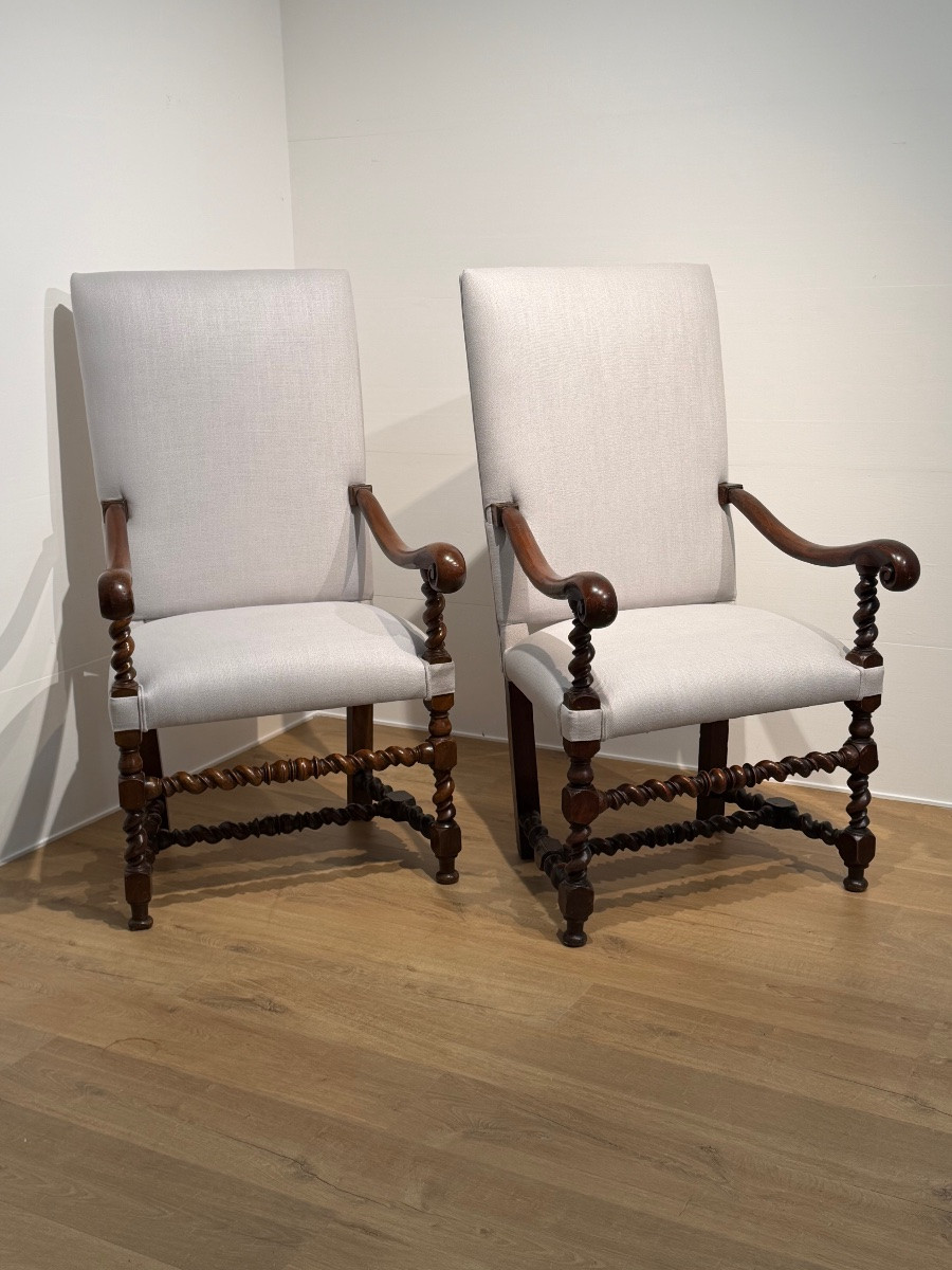 Pair Of Louis XIII Armchairs-photo-2