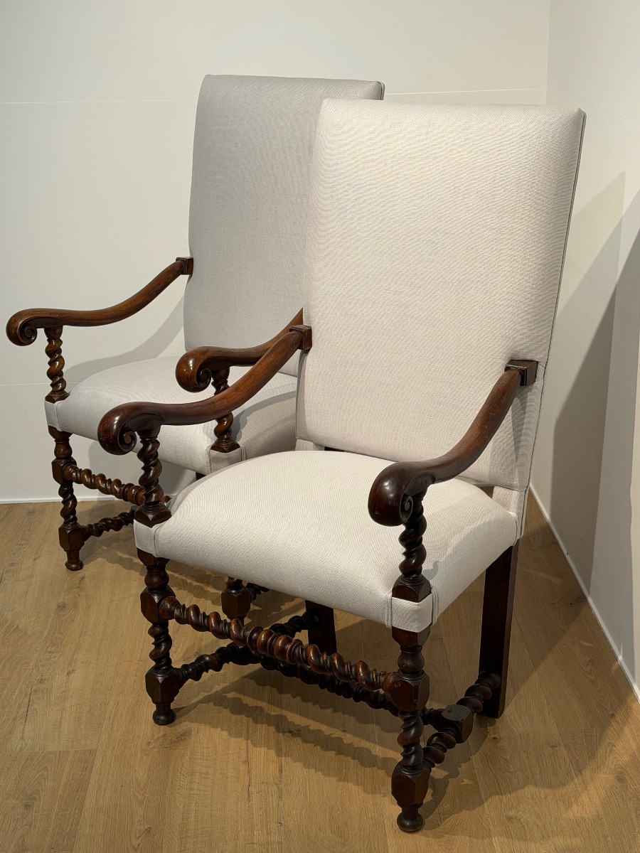 Pair Of Louis XIII Armchairs-photo-3