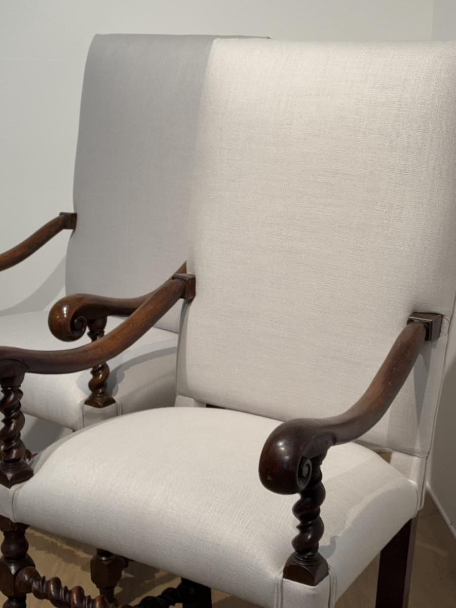 Pair Of Louis XIII Armchairs-photo-5