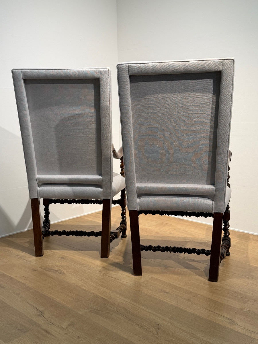 Pair Of Louis XIII Armchairs-photo-7
