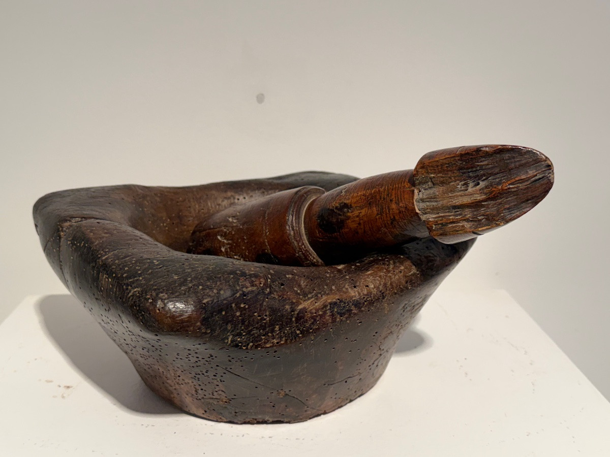 Ancien mortier en bois-photo-4