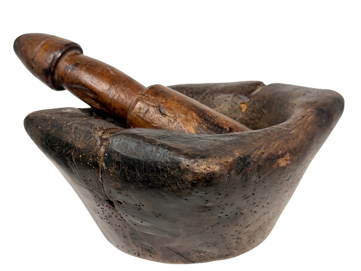 Ancien mortier en bois