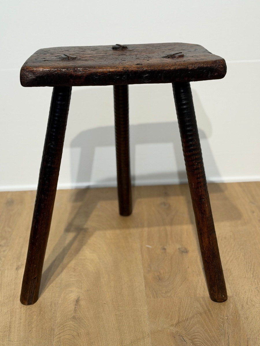Small Antique English Stool-photo-3