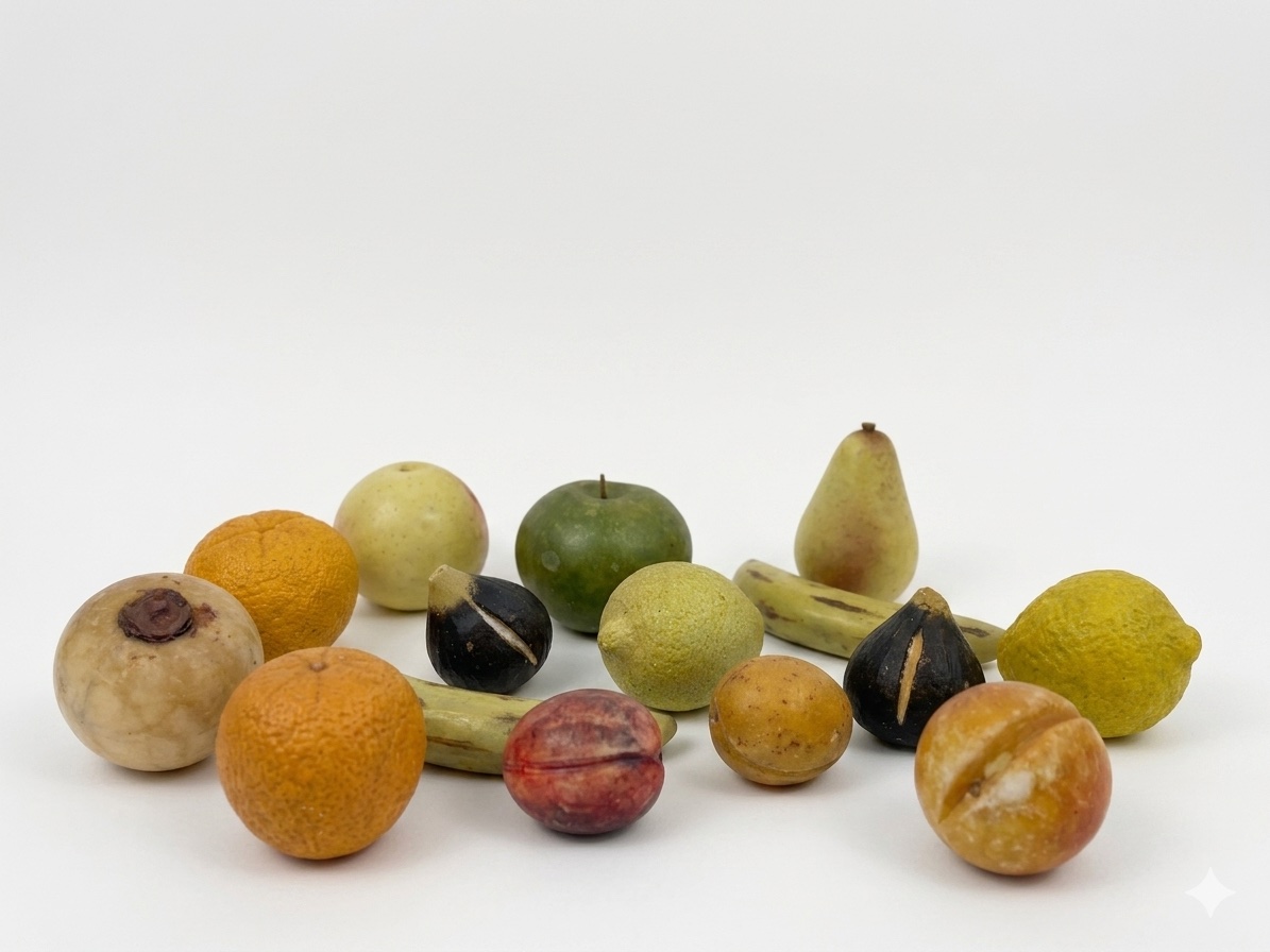 Ensemble de fruits en marbre-photo-3