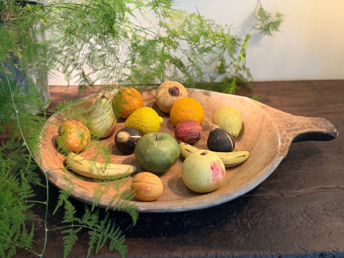 Ensemble de fruits en marbre-photo-2