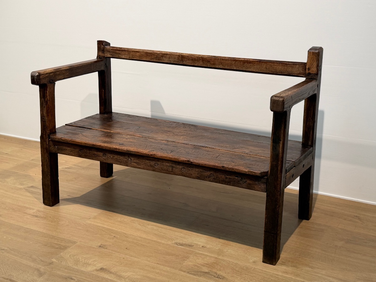Antique Spanish Rustic Bench-photo-2