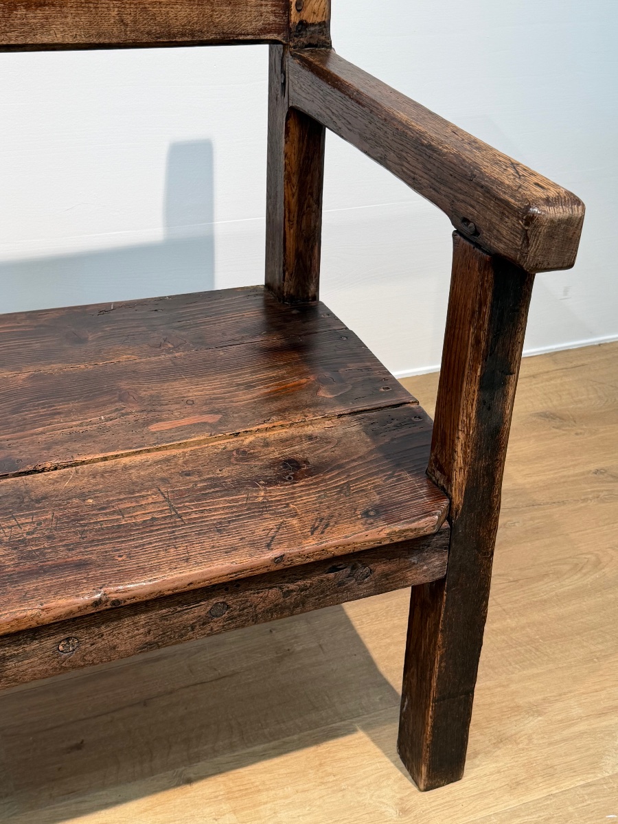 Antique Spanish Rustic Bench-photo-7