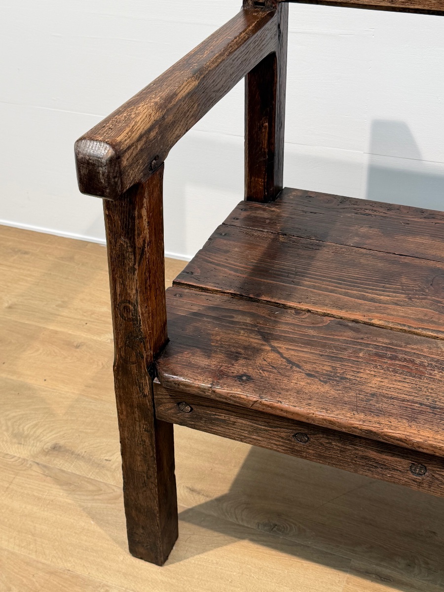 Antique Spanish Rustic Bench-photo-8