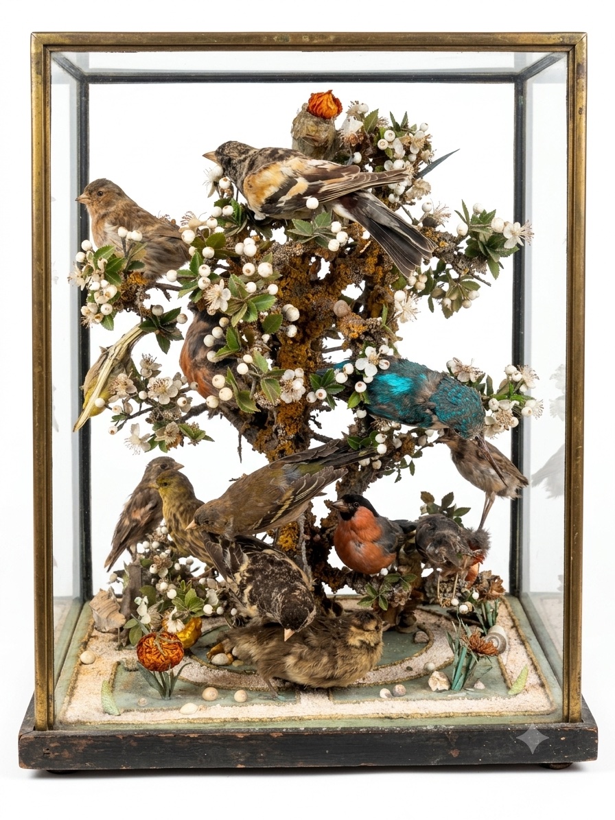 Taxidermy diorama d'oiseaux-photo-2