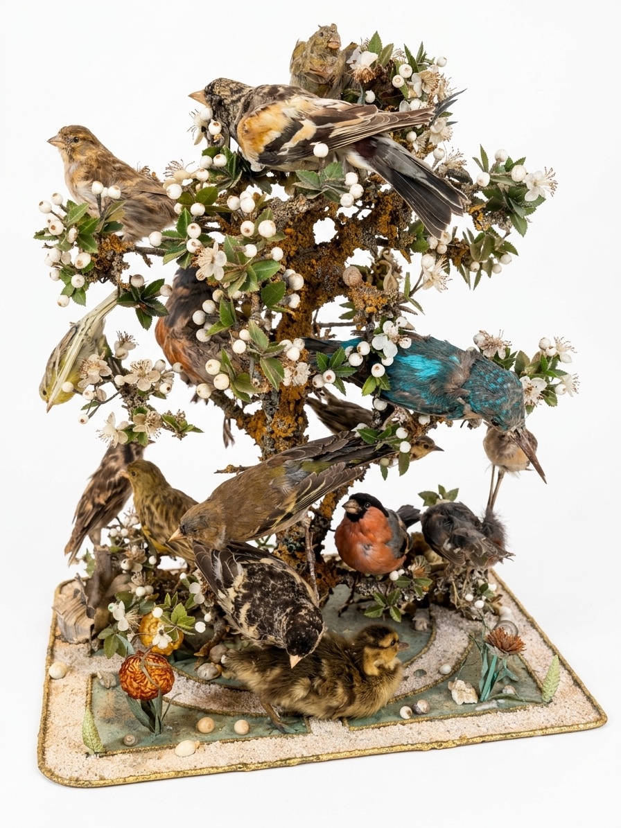 Taxidermy diorama d'oiseaux-photo-3