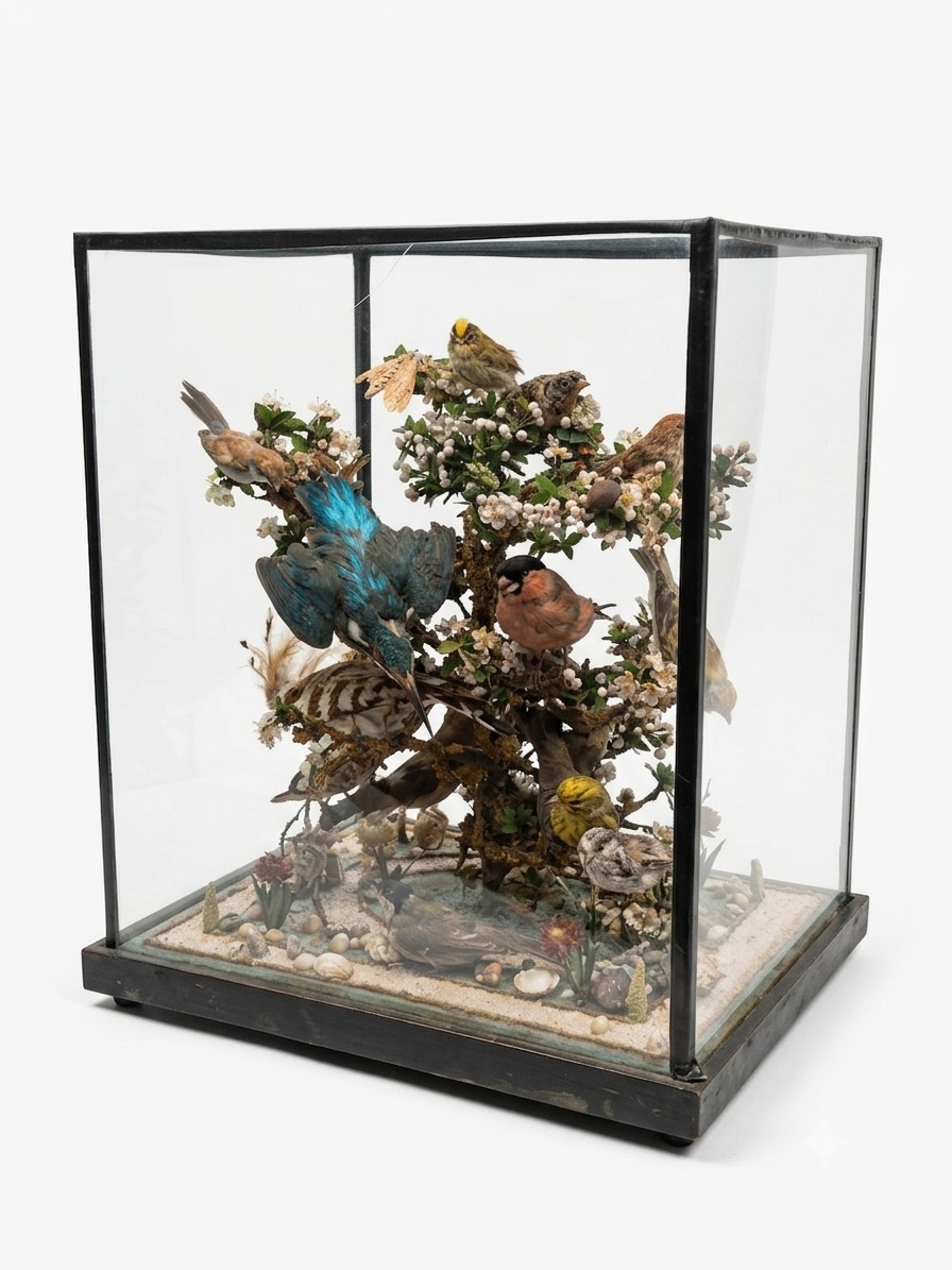Taxidermy diorama d'oiseaux