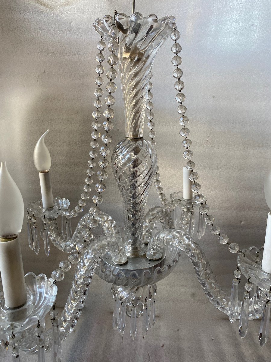 1950′ Chandelier 4 Branches Baccarat Model Tors-photo-2